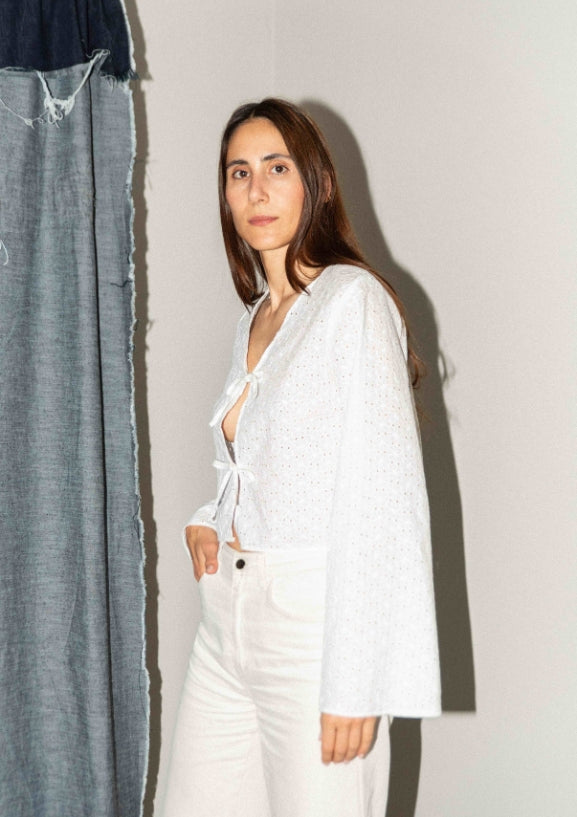 Puff & Pencil - Tie Blouse x Cone Sleeves Pattern