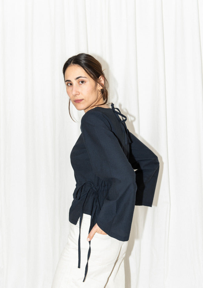 Puff & Pencil - Tie Waist Blouse x Cone Sleeve Pattern