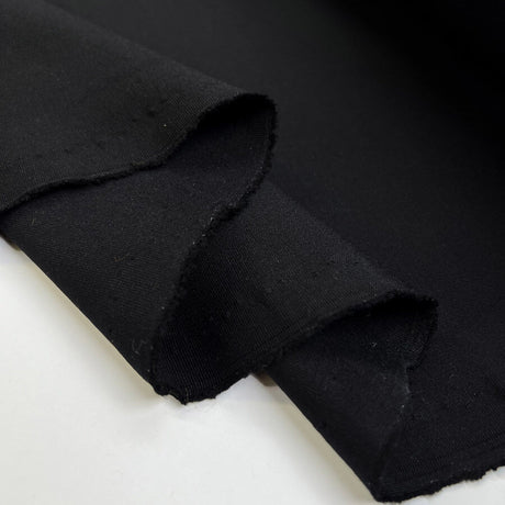 Punto Milano Black Viscose Elastane Rib Stretch Knit Trouser Fabric Fold