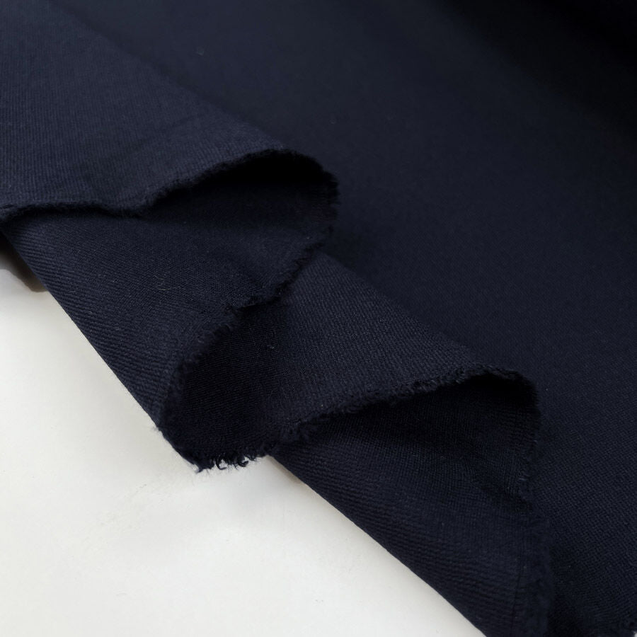 Punto Milano Navy Navy Viscose Elastane Knit Ribbed Jersey Fabric Fold