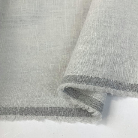 Pure Linen Pale Grey Versatile Medium Weight Washed Linen Fabric Fold