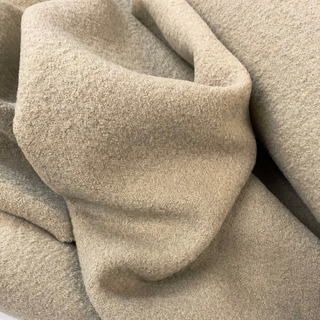 Pure Luxury Boiled Wool Beige Stone Close Up