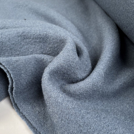 Pure Luxury Boiled Wool Cornflower Blue Knitted Coating Fabric