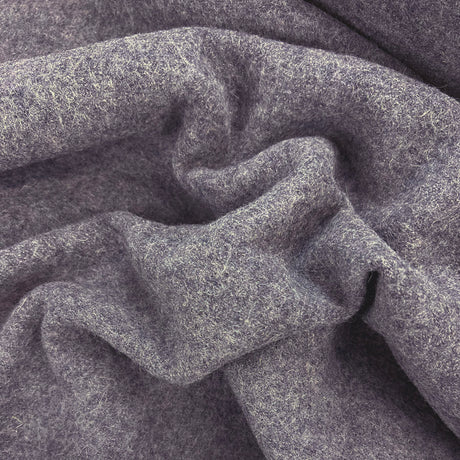 Pure Luxury Boiled Wool Fabric Dark Grey Marl
