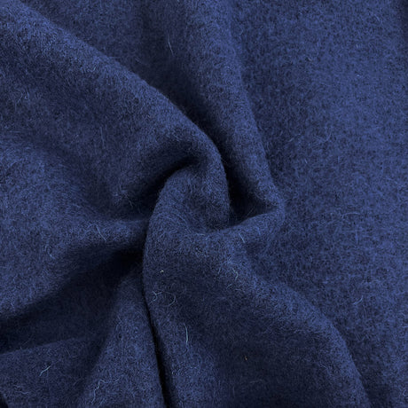 Pure Luxury Boiled Wool Fabric Navy Royal Marine