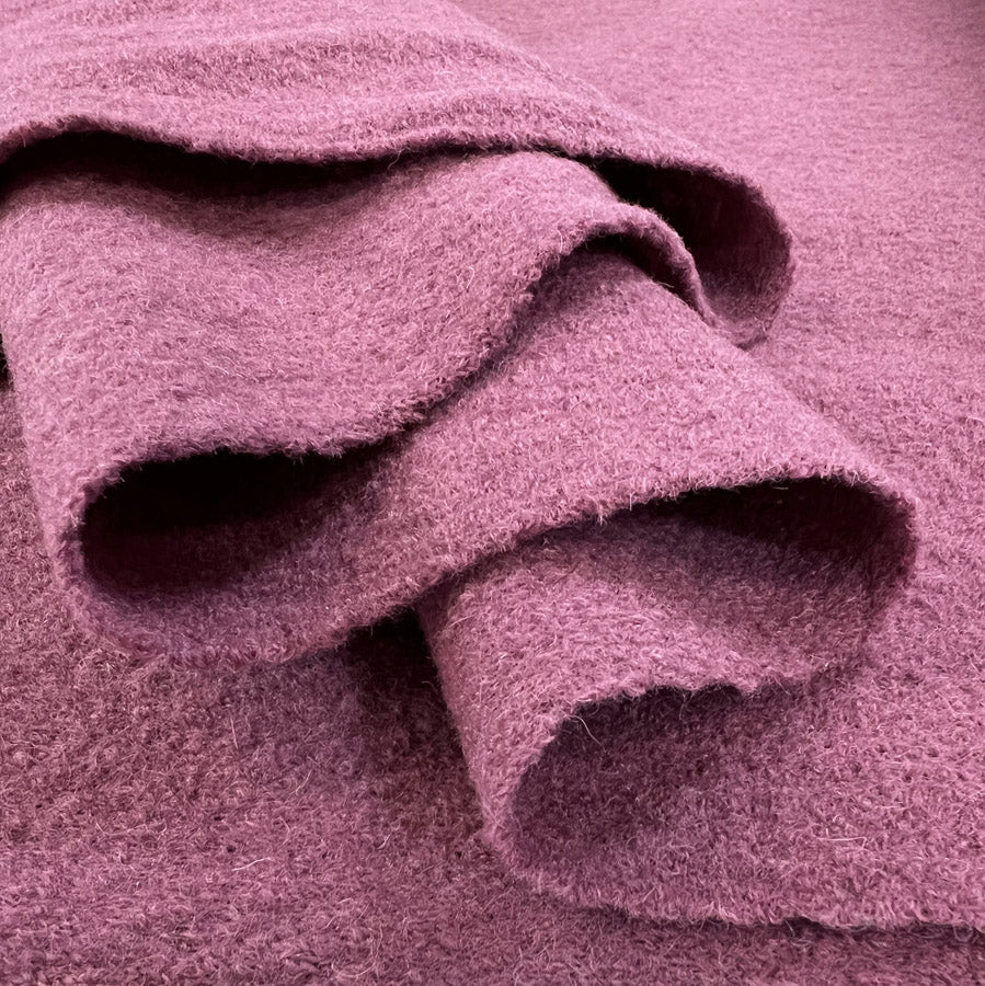 Pure Luxury Boiled Wool Fabric Purple Pink Blush Fold