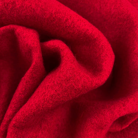 Pure Luxury Boiled Wool Fabric Red