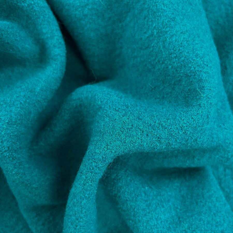 Pure Luxury Boiled Wool Light Blue Fabric Turquoise