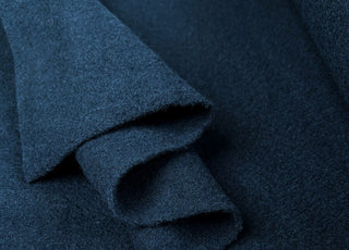 Pure Luxury Boiled Wool Peacock Blue Knitted Coating Fabric Fold