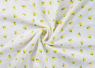 Qjutie 100% Cotton Bambino Print Dress Fabric Lemons K42032 510 Twist
