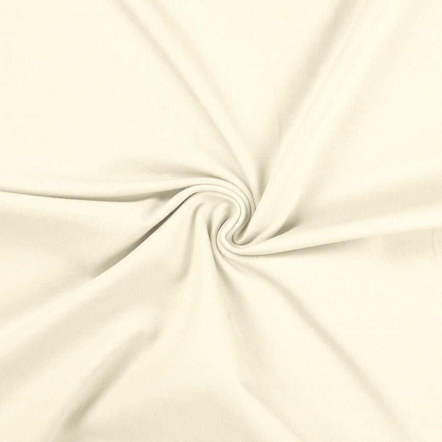 Qjutie - Plain Cotton Jersey - Ecru