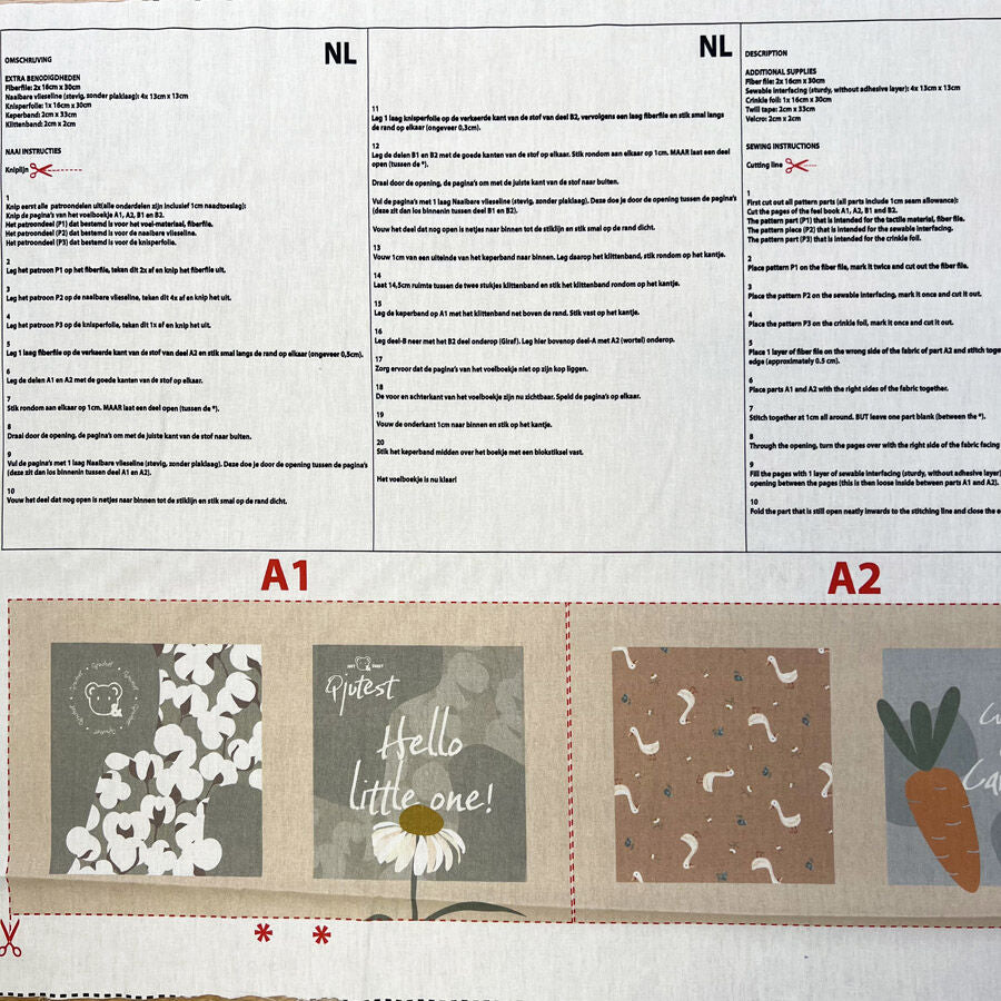 Qjutie - Cotton Poplin - Baby Feelbook Panel