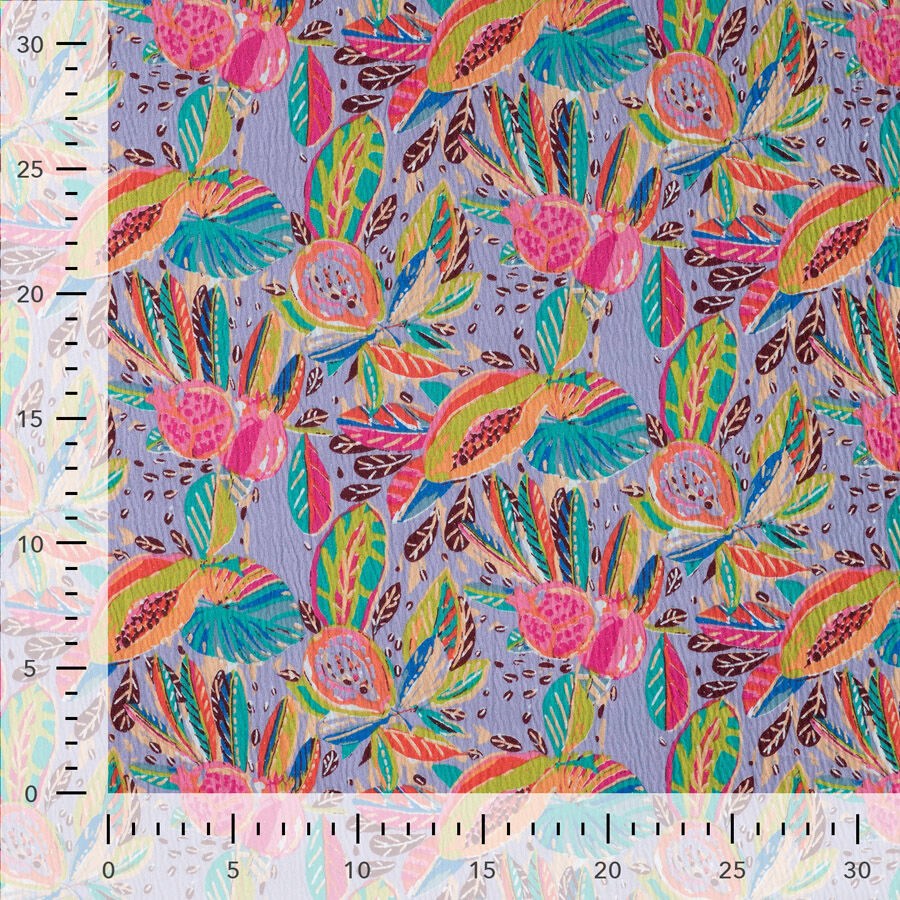 Qjutie Crinkle Cotton Polyester Elastane Jersey Fabric Multi K47061 001 Ruler