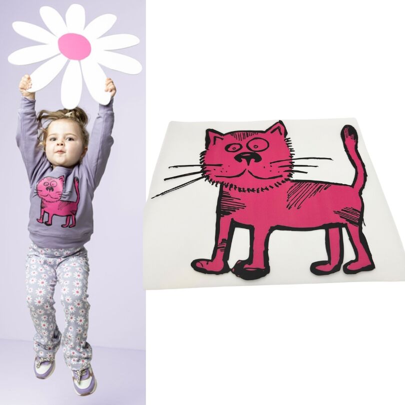 Qjutie Iron On Cat Clothing Sticker Label