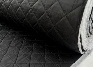 Quilted matte black water resistant nylon british wadded coating fabric roll