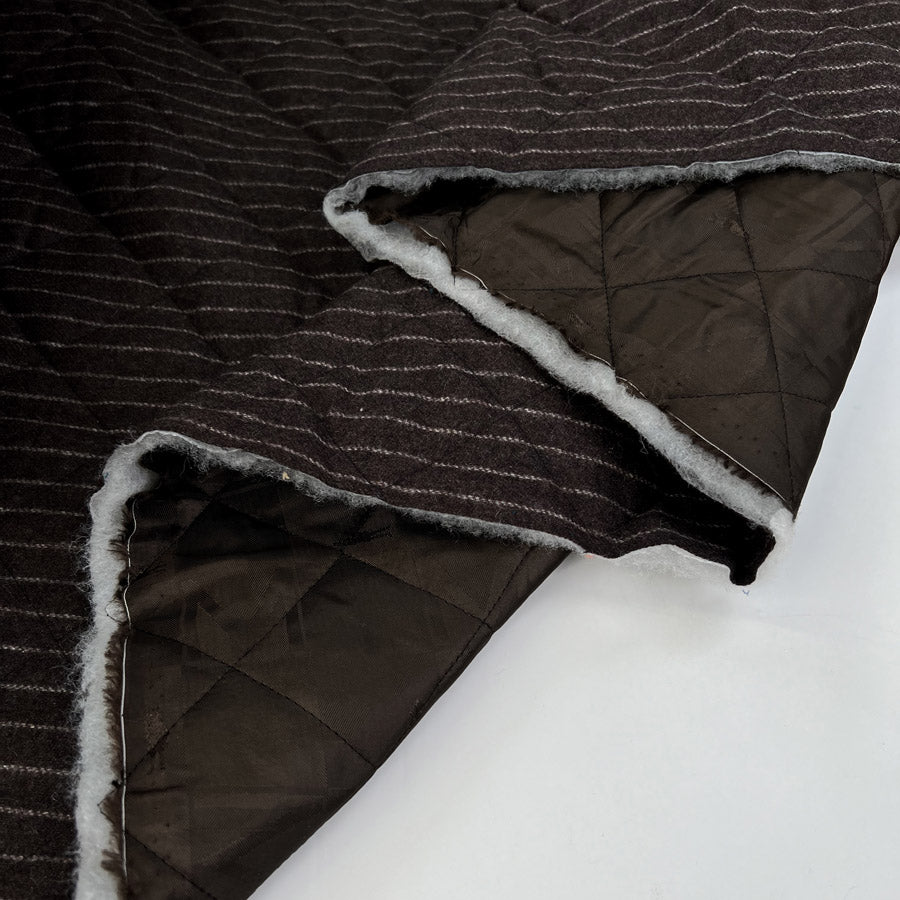 Quilted Wool - Brown Pinstripe