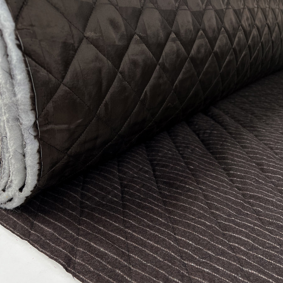 Quilted Wool - Brown Pinstripe