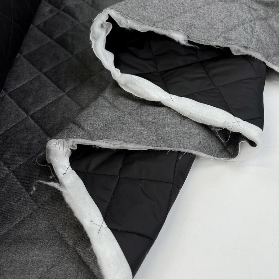 Remnant - Quilted Wool - School Grey (1m)