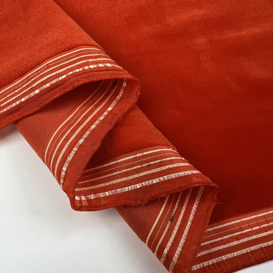 Rae Velvet Orange Made In Italy Polyester Soft Fabric Fold