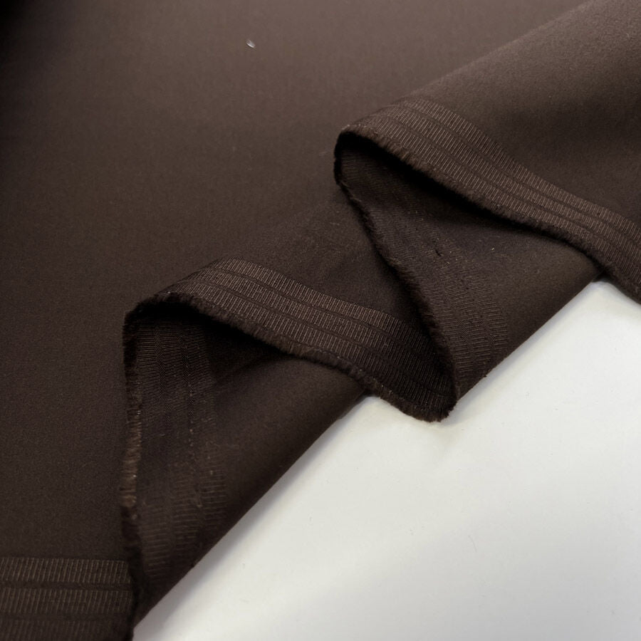 Rafe Brown Cotton Tencel Lycra Stretch Woven Suiting Fabric Fold