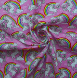 Poplin Print - Rainbow Bright - Pink