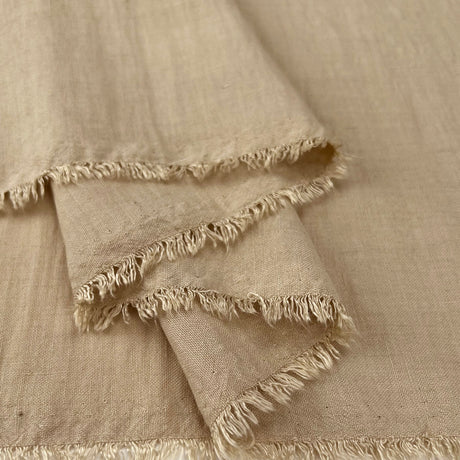 Raye Beige Fine Polyester Linen Look Dress Fabric Fold