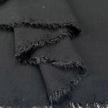 Raye Black Fine Polyester Linen Look Dress Fabric Fols