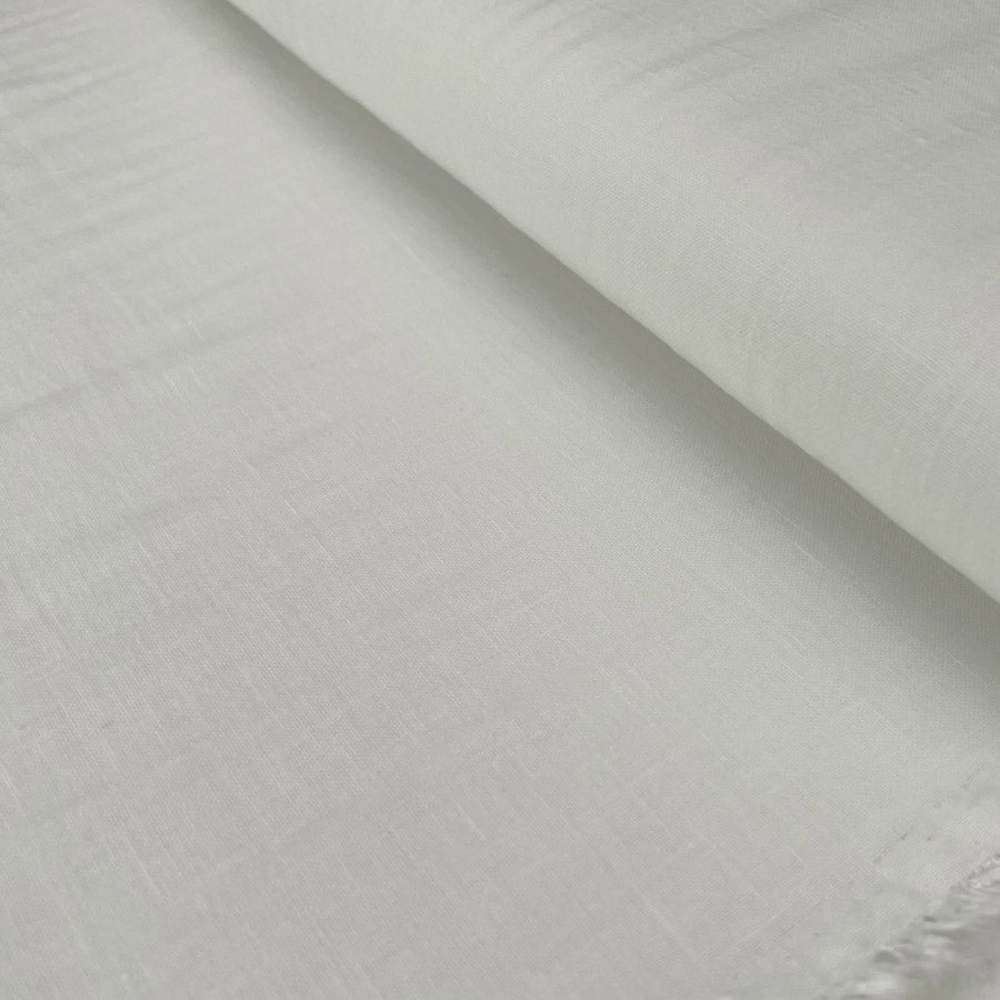 Raye Ecru Fine Polyester Linen Look Dress Fabric Cbolt