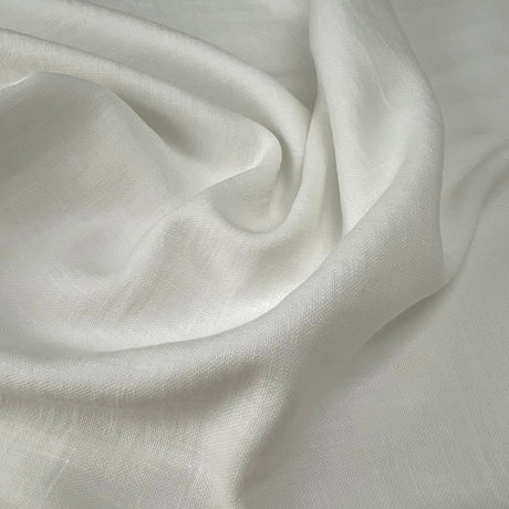 Raye Ecru Fine Polyester Linen Look Dress Fabric