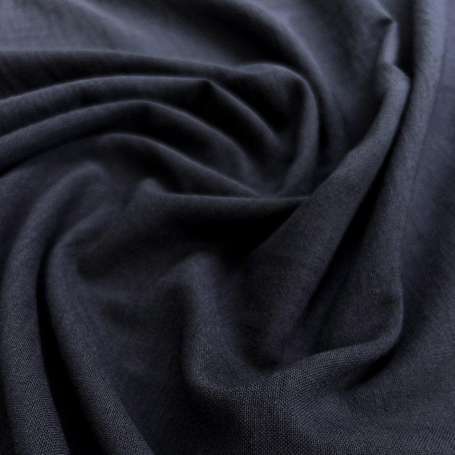 Raye Navy Fine Polyester Linen Look Dress Fabric