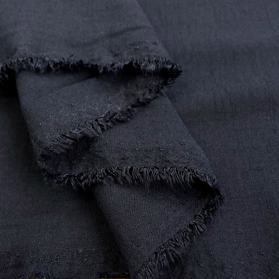 Raye Navy Fine Polyester Linen Look Dress Fabric Fold