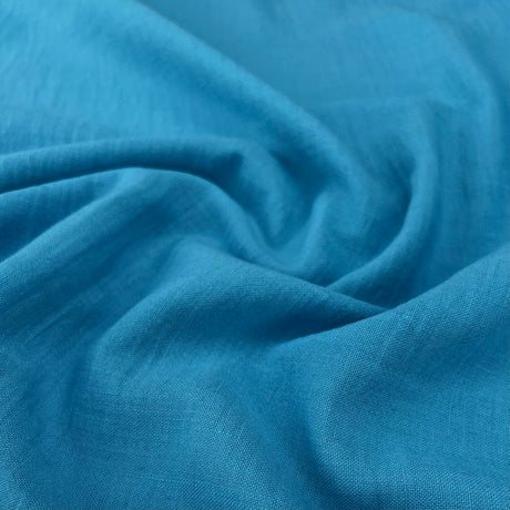 Raye Turquoise Fine Polyester Linen Look Dress Fabric