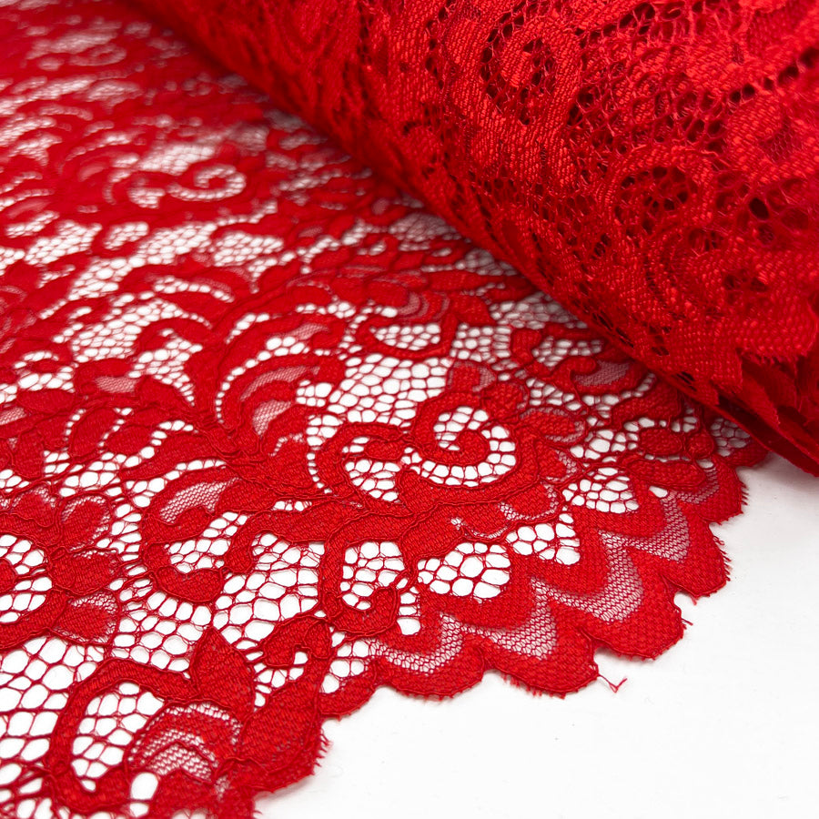 Double Scallop Lace - Scarlet