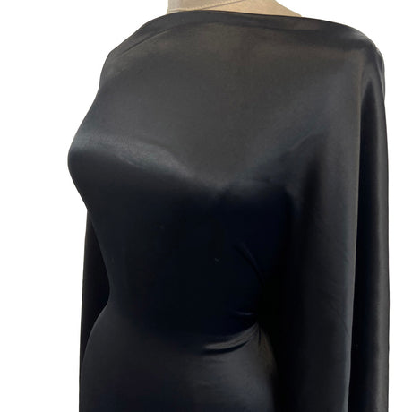 Rude Not Too Black Stretch Satin Back Crepe Dressmaking Fabric Mannequin