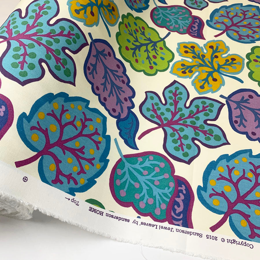 Sanderson Jewel Leaves Cotton Fabric Floral Roll