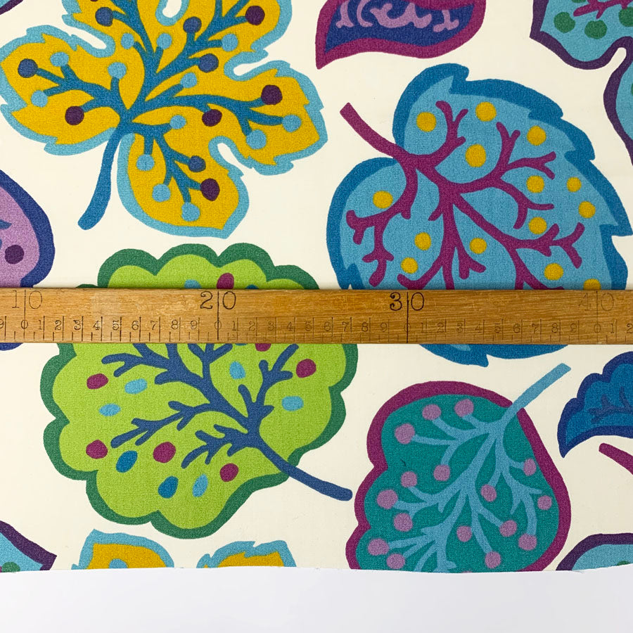 Sanderson Jewel Leaves Cotton Fabric Floral Ruler