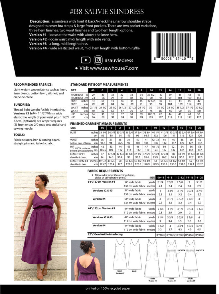 Sew House Seven - Sauvie Sundress Pattern (Sizes 00-20)