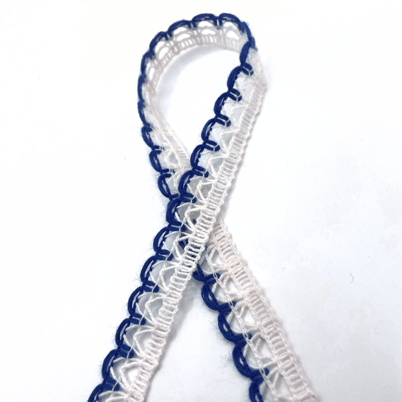 Scallop Crochet Lace - Blue & White