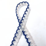 Scallop Crochet Lace - Blue & White