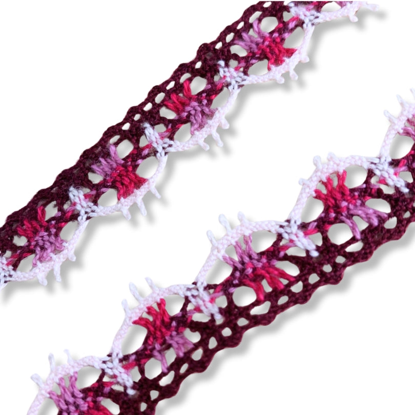 Scallop Crochet Lace - Plum