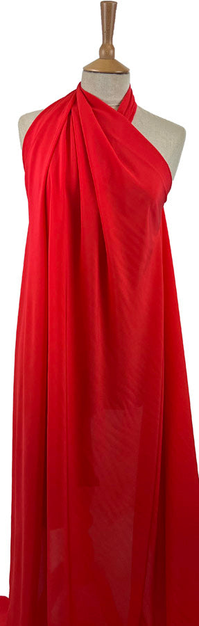 Seta Poppy Red Silk Italian Lightweight Dress Fabric Mannequin