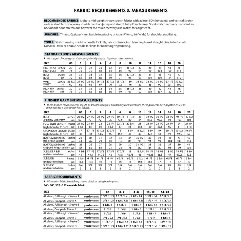 Sew House Seven - Skyline Tee Pattern (US 00-20)