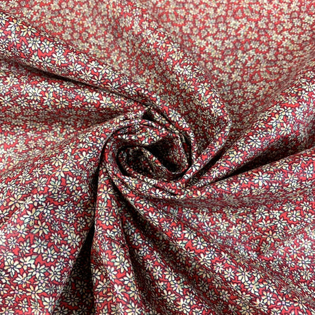 Sewing Room Bessie Red Cotton Floral Fabric Cud