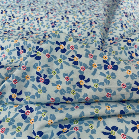 Sewing Room Bows Pale Blue Cotton Fabric Cu