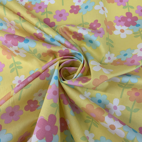 Sewing Room Festival Yellow Cotton Floral Fabric Cud