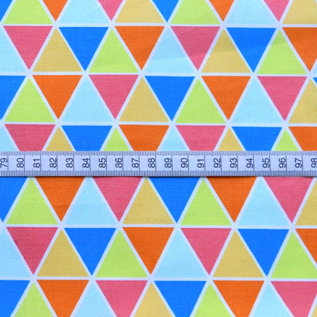 Sewing Room Harlequin Multicoloured Triangle Cotton Craft Dress Fabric S