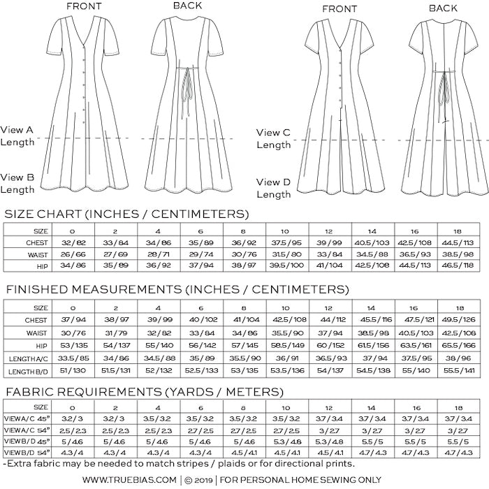 True Bias - Shelby Dress & Romper Pattern (Sizes 0-18)