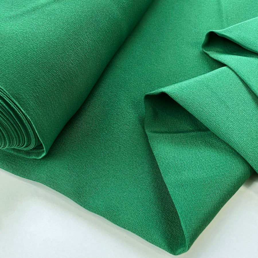 Acetate Poly Silk Green Dress Fabric | Danbury Crepe - Emerald Croft Mill Acetate Poly Silk Green Dress Fabric | Danbury Crepe - Emerald Croft Mill