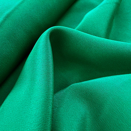 Silk Acetate Dress Fabric Danbury Crepe  Emerald Close Up