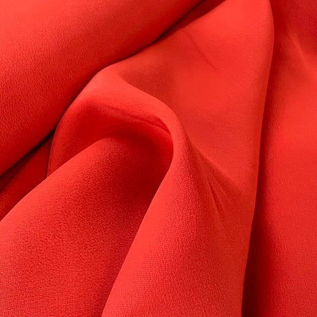 Silk Acetate Dress Fabric Danbury Crepe Scarlet Close Up